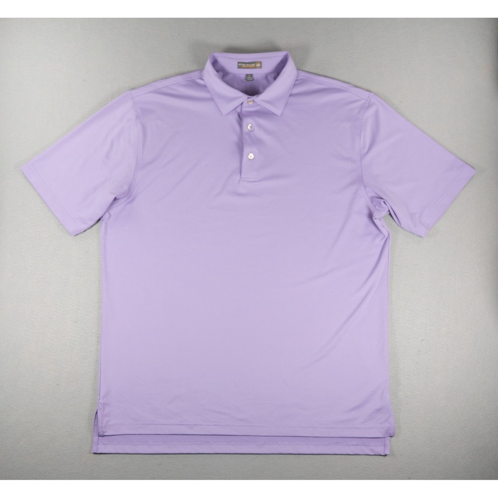 Peter Millar Summer Comfort Polo Shirt MS18EK01S Purple Mens Size L Golf Classic